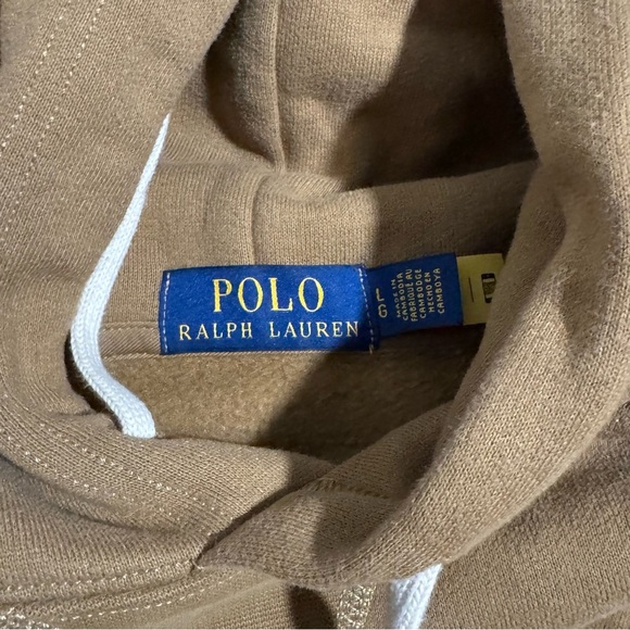 Ralph Lauren Tan Hoodie with Orange Logo - Picture 3 of 3